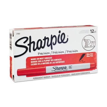 Sanford Red Permanent Marker, Ultra Fine Tip 37002